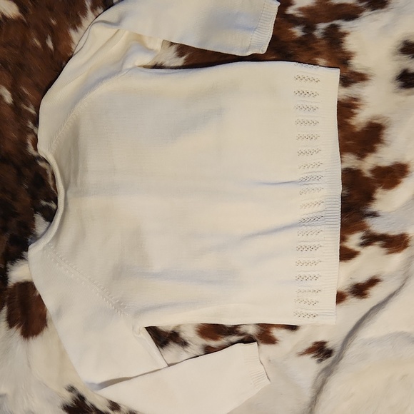 Vintage White Button Sweater Sz PL - Picture 5 of 7